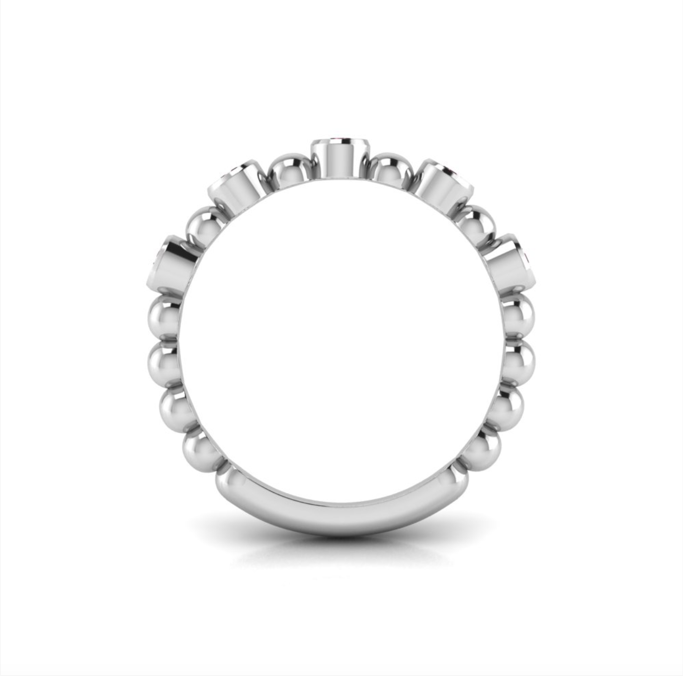 Alternating Five Near Colorless Lab Diamond Ring